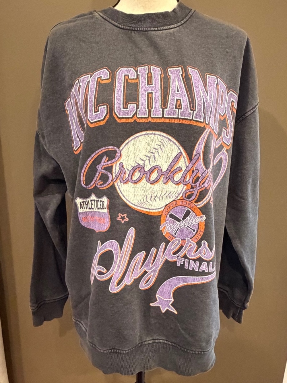 H& M Vintage Style NYC Champs Crewneck Sweatshirt, Size Small